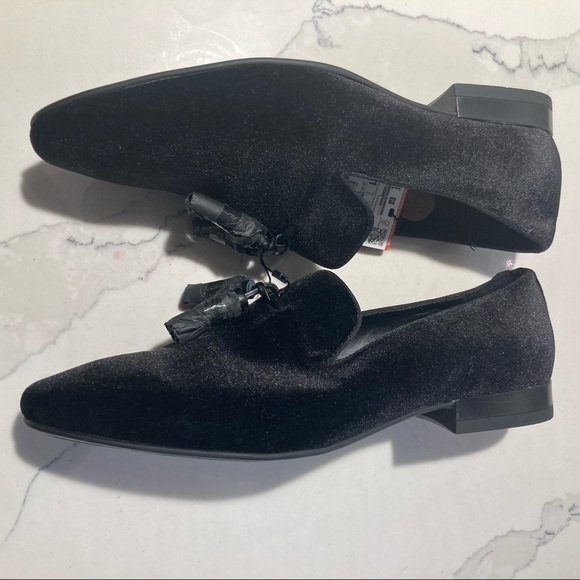 ZARA Sz  41 Suede Smoking Loafer Slipper with Tassels NWT - Picture 6 of 11